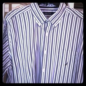 Nautica Blue Striped Shirt
